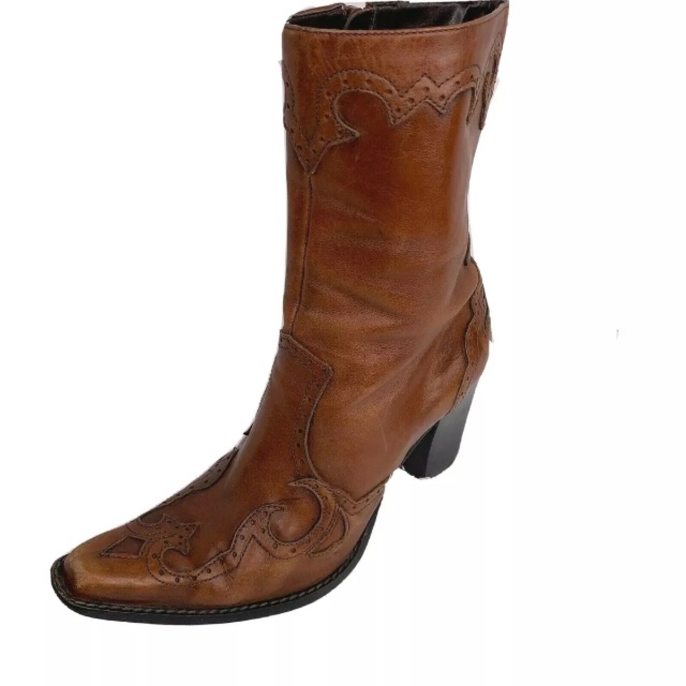 Antonio Melani Boots 8.5 Brown Leather Heeled